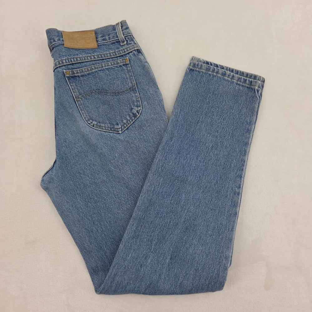 VTG Lee Mens Straight Leg Jeans 33x36 Fits 32x35 Blue Union Made USA 205-5591